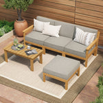 5PCS Outdoor Furniture Sofa Set Lounge Setting Patio Garden Rattan Chairs