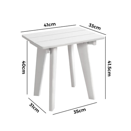 Outdoor Side Table White HDPE