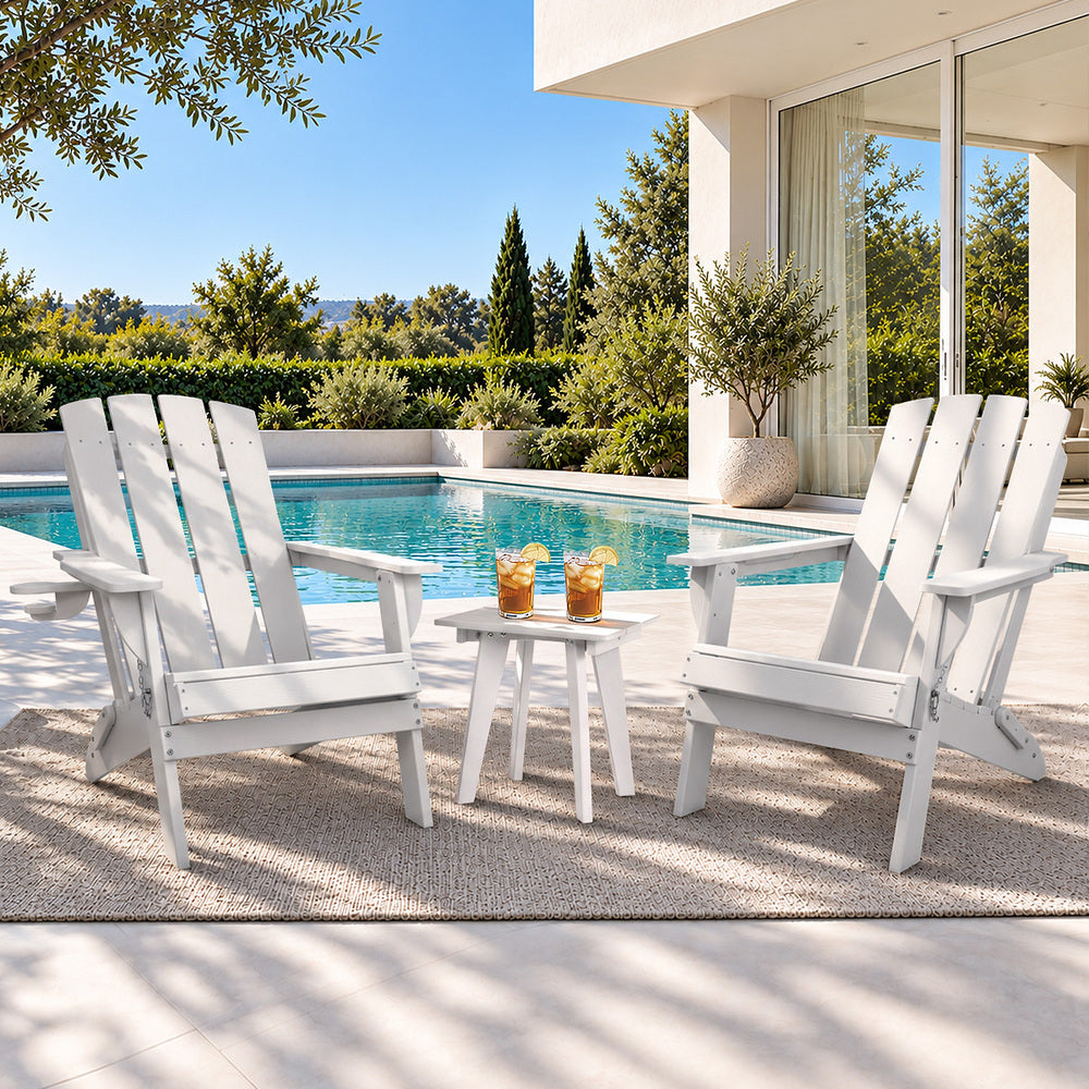 Outdoor Side Table White HDPE