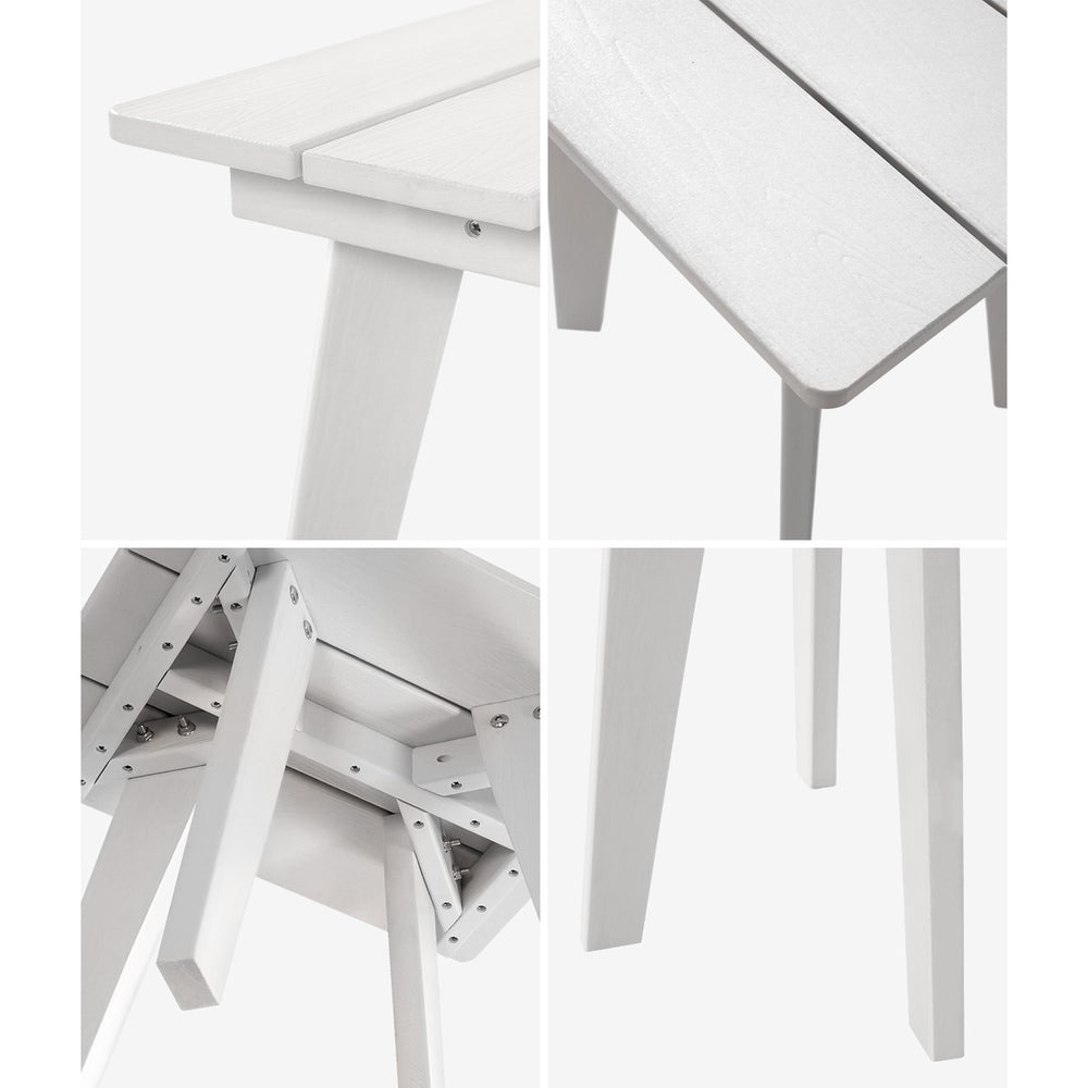 Outdoor Side Table White HDPE
