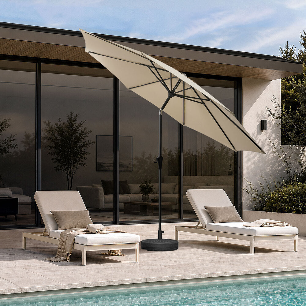 Outdoor Umbrella 3M Beige Shade 300x300x250cm