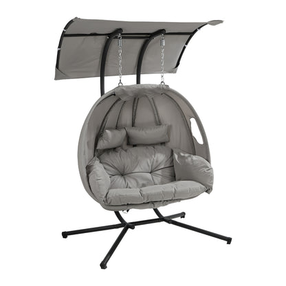 Hanging Chair 2 Seater Grey 130x95x197cm