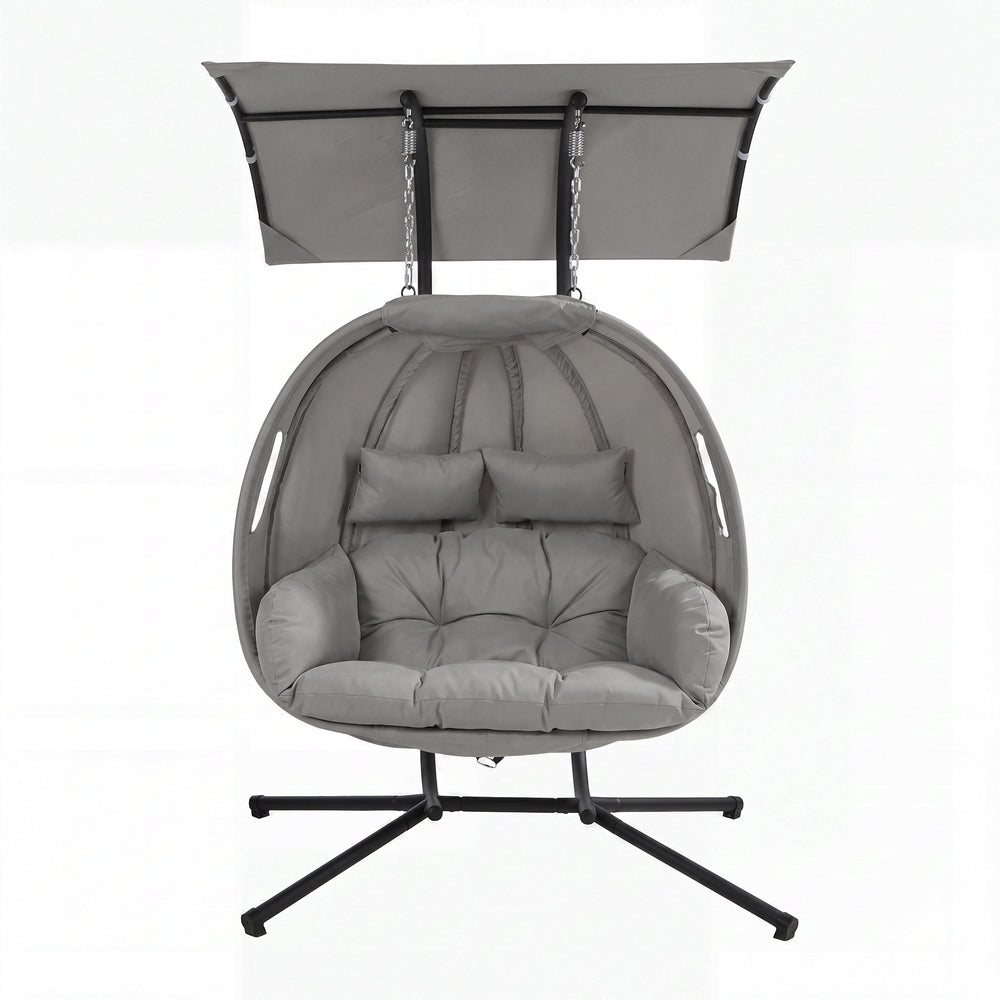 Hanging Chair 2 Seater Grey 130x95x197cm