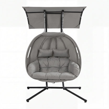 Hanging Chair 2 Seater Grey 130x95x197cm