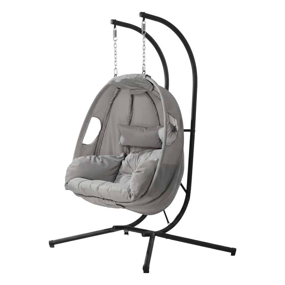 Hanging Chair 2 Seater Grey 130x95x197cm