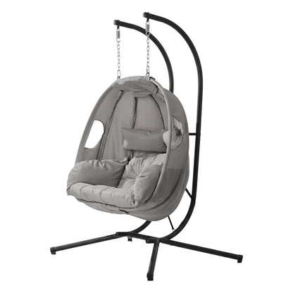 Hanging Chair 2 Seater Grey 130x95x197cm