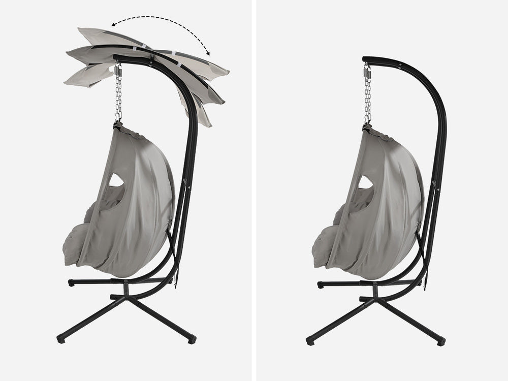 Hanging Chair 2 Seater Grey 130x95x197cm