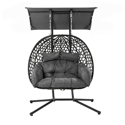 Hanging Chair 2 Seater Black 130x95x197cm