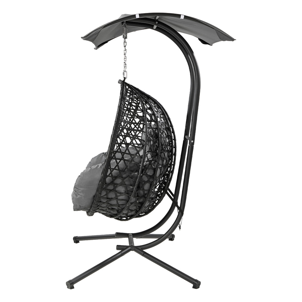 Hanging Chair 2 Seater Black 130x95x197cm