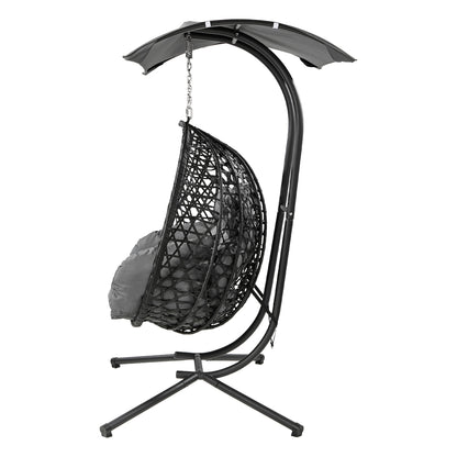 Hanging Chair 2 Seater Black 130x95x197cm