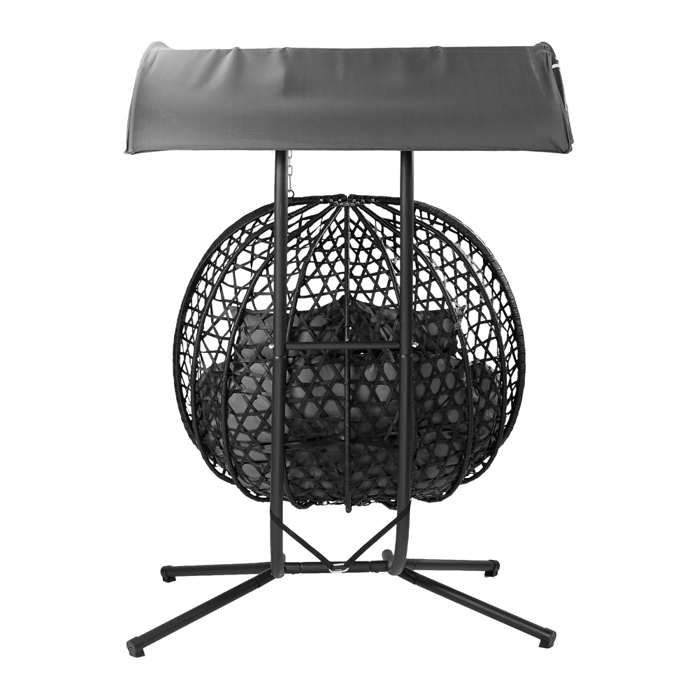 Hanging Chair 2 Seater Black 130x95x197cm