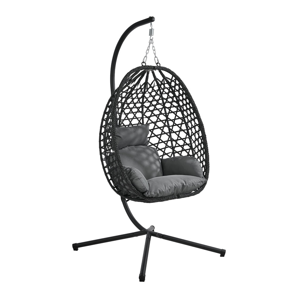 Outdoor Egg Chair Black 94x99x196cm