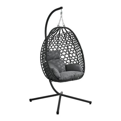 Outdoor Egg Chair Black 94x99x196cm