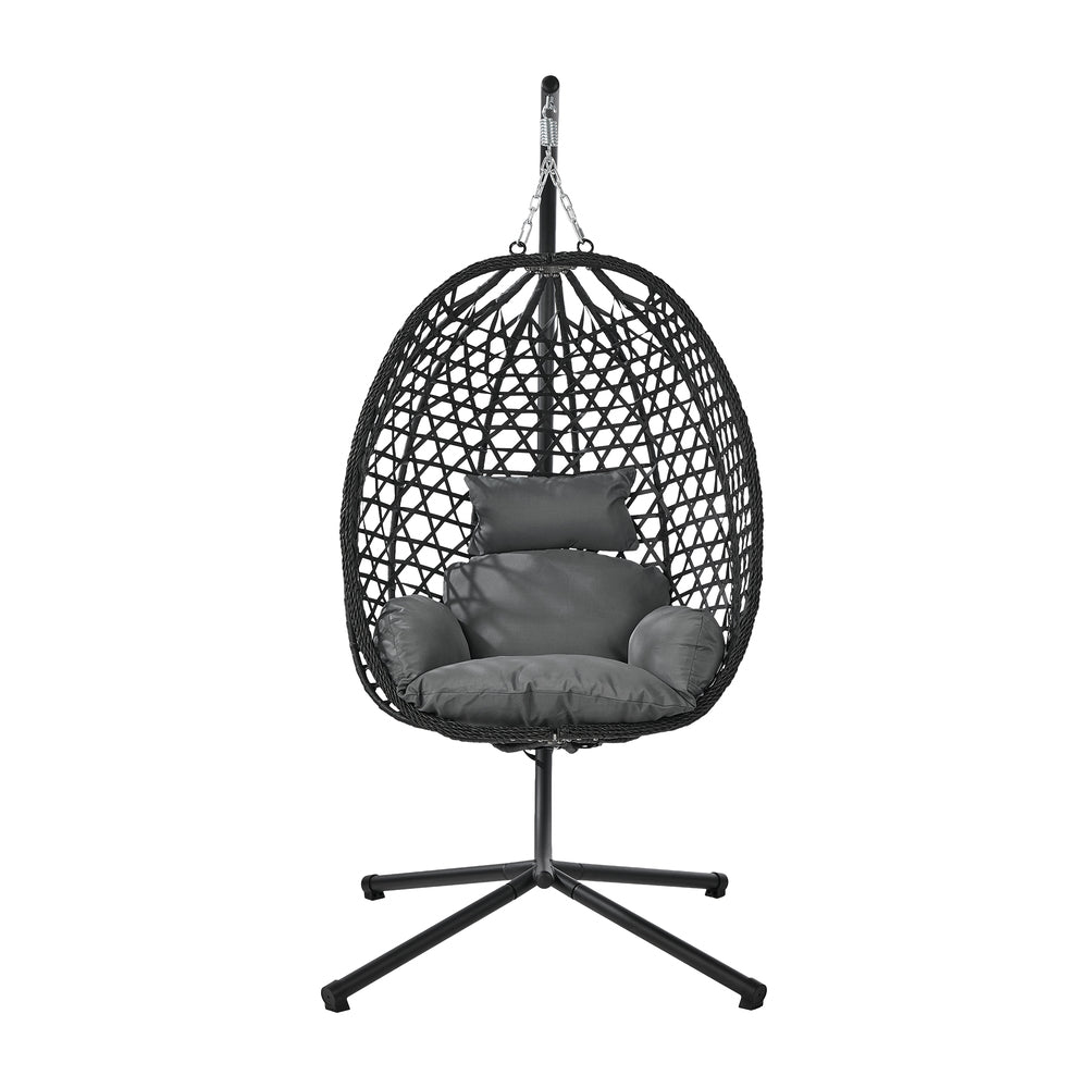 Outdoor Egg Chair Black 94x99x196cm