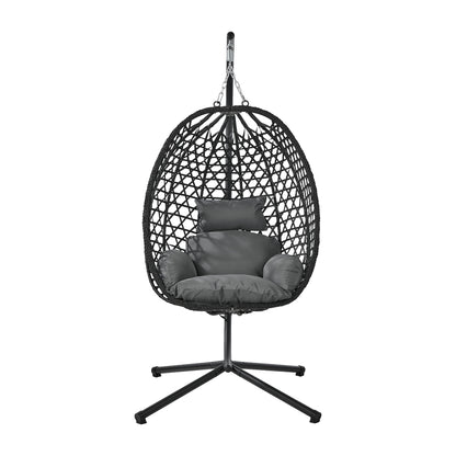 Outdoor Egg Chair Black 94x99x196cm