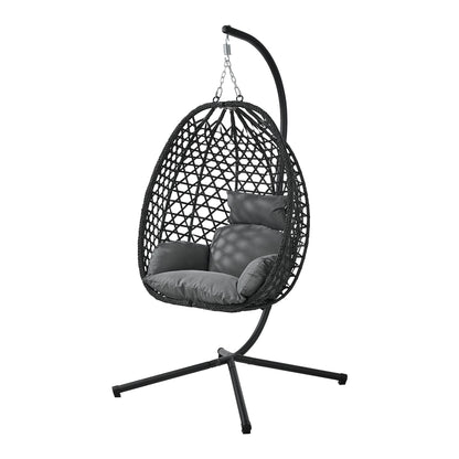 Outdoor Egg Chair Black 94x99x196cm