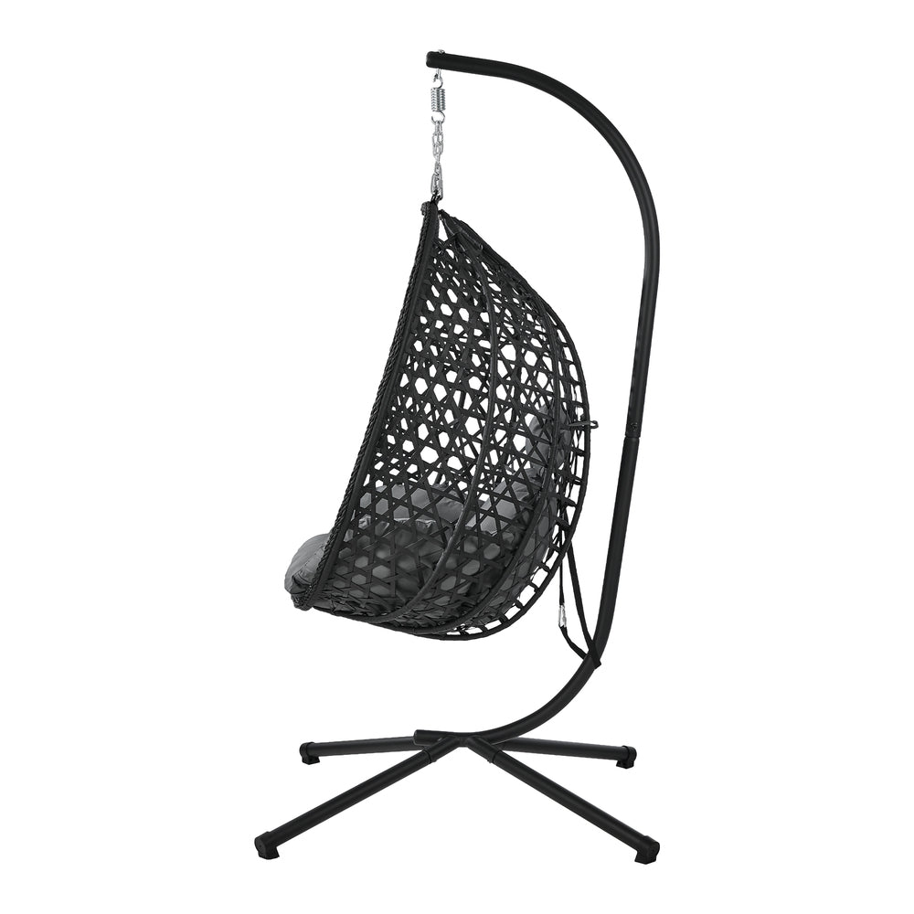 Outdoor Egg Chair Black 94x99x196cm