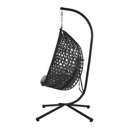 Outdoor Egg Chair Black 94x99x196cm
