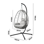 Outdoor Rattan Hanging Chair Porch Swing Chair Egg Seat Black & Grey