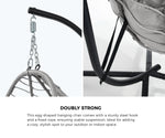 Outdoor Rattan Hanging Chair Porch Swing Chair Egg Seat Black & Grey