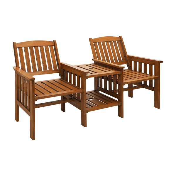  Wooden Garden Bench Chair & Table Loveseat Outdoor Furniture Patio