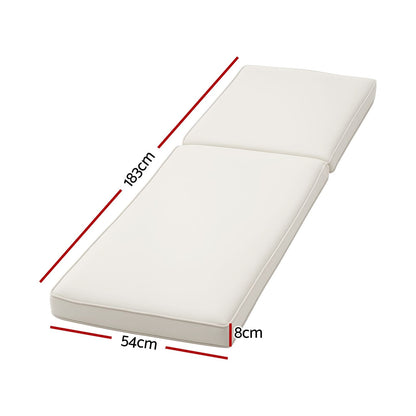 Beige mattress 183x54x8cm, rear view