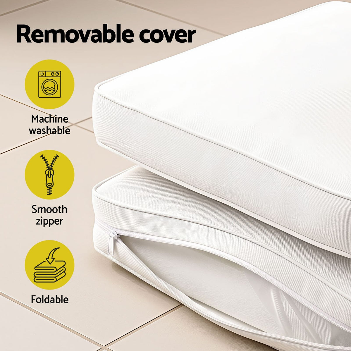 Beige mattress 183x54x8cm, view 9