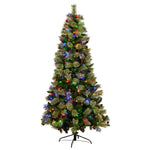 2.3m Bristle Berry Multicolour Pre-Lit Christmas Tree with 1116 Tips