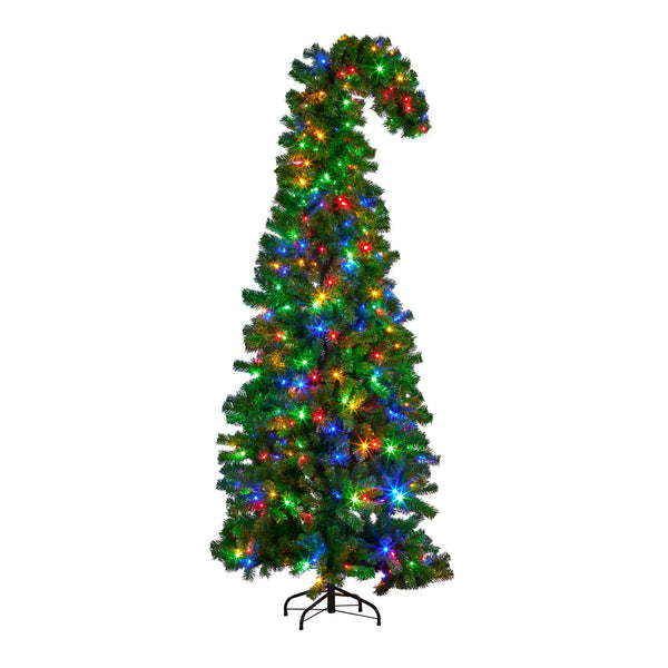  Bad Santa Curved Multicolour Pre-Lit Christmas Tree - 1.2m