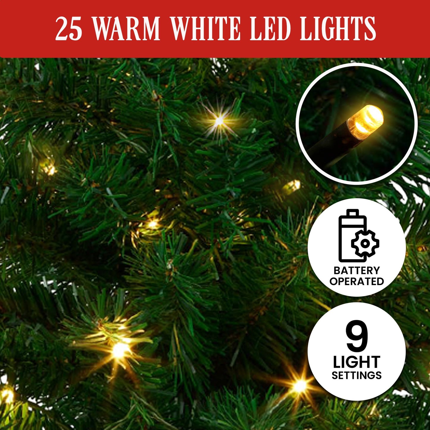 61cm Chadwick Green Pre-Lit Tabletop Christmas Tree