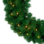 Green Pre-Lit Christmas Wreath - 61cm