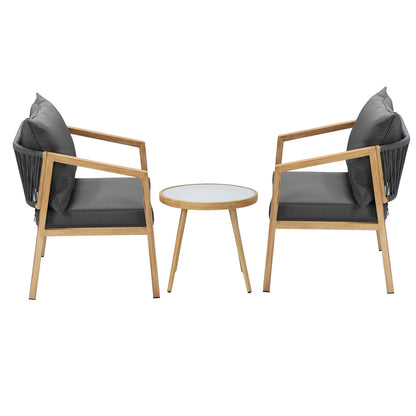 Outdoor Bistro Set Dining Chairs Table Patio Furniture Setting 3 Piece