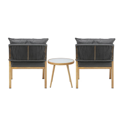 Outdoor Bistro Set Dining Chairs Table Patio Furniture Setting 3 Piece