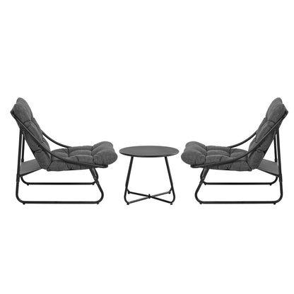 Outdoor Patio Set Grey Fabric 54x54x39cm