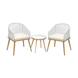 3PCS Outdoor Furniture Lounge Setting Dining Table Chair Patio Bistro Set