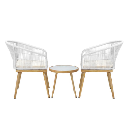 3PCS Outdoor Furniture Lounge Setting Dining Table Chair Patio Bistro Set