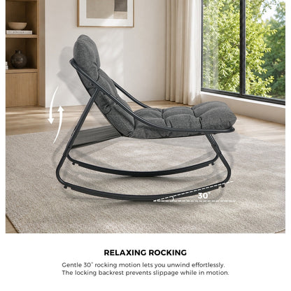 Outdoor Patio Rocking Chair Set Grey 54x54x39cm