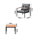 3PCS Outdoor Furniture Lounge Setting Sofa Chairs Patio Dining Bistro Set