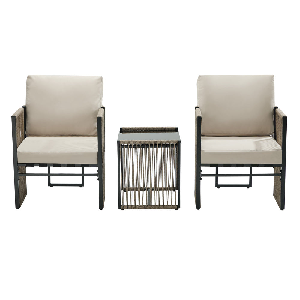 Outdoor Patio Set With Cushions 41x47x46cm