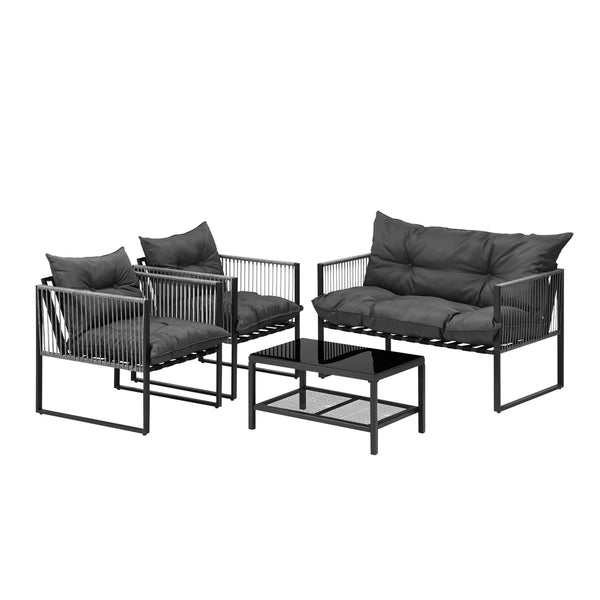  4 Piece Outdoor Furniture Setting Grey