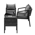 4PCS Garden Outdoor Furniture Setting Lounge Patio Sofa Table Chairs Set