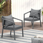 2PCS Outdoor Furniture Chairs Garden Patio Garden Lounge Set Steel Frame