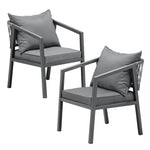 2PCS Outdoor Furniture Chairs Garden Patio Garden Lounge Set Steel Frame