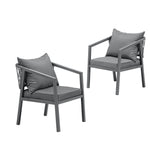 2PCS Outdoor Furniture Chairs Garden Patio Garden Lounge Set Steel Frame