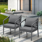 2PCS Outdoor Furniture Chairs Garden Patio Garden Lounge Set Steel Frame