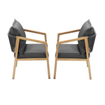 2PCS Outdoor Furniture Chairs Garden Patio Lounge Set Steel Frame Beige