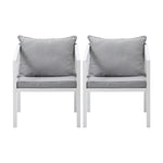 2PCS Outdoor Furniture Chairs Steel Frame White