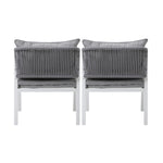 2PCS Outdoor Furniture Chairs Steel Frame White