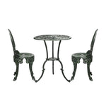 Bistro Setting Outdoor Cast Aluminium Table Chair Garden Furniture 3Piece