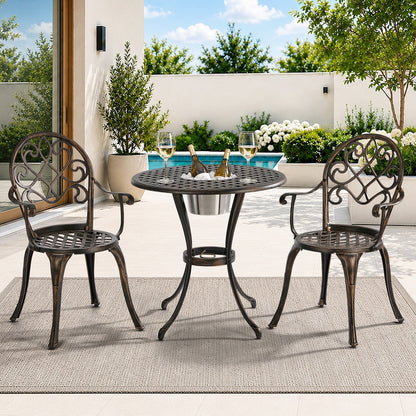 Outdoor Patio Set Bronze Aluminium 90x90x75cm